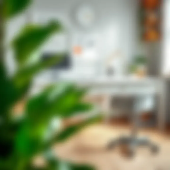 Productivity Boost: The White Table with Wooden Surface Functional workspace featuring a white wooden top table