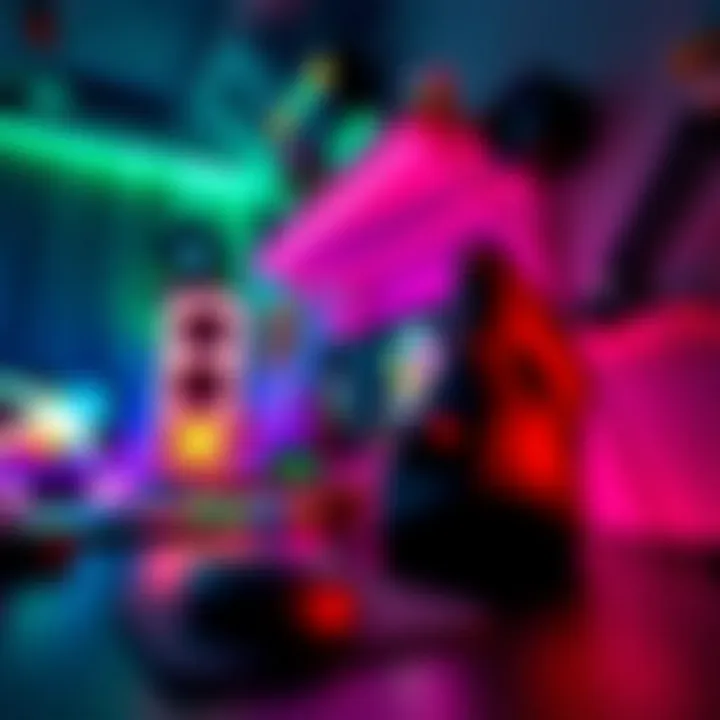 Colorful RGB lighting enhancing the gaming experience