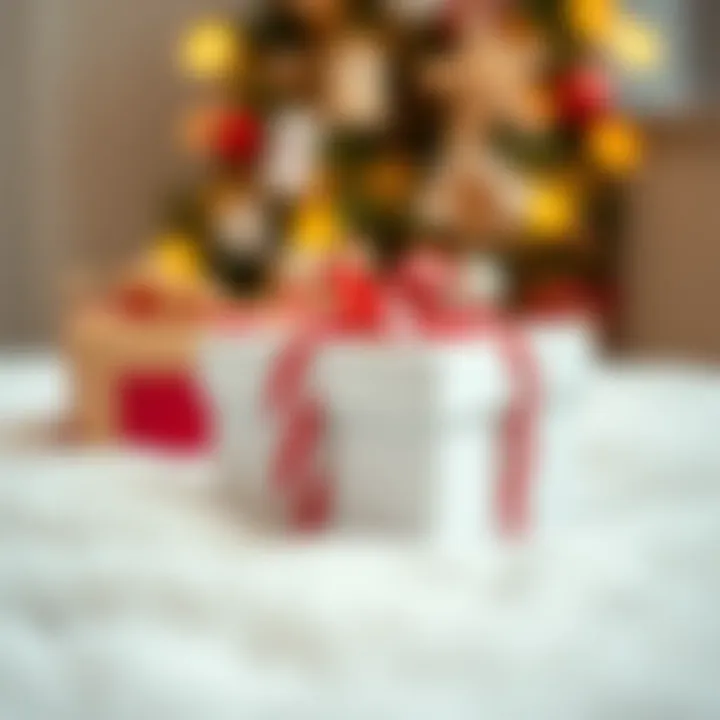 Thoughtful Gift Presentation A beautifully wrapped gift box with a ribbon