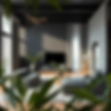 An artistic representation illustrating how grey is used in modern interior design.