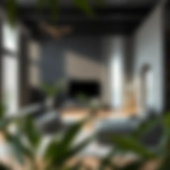 An artistic representation illustrating how grey is used in modern interior design.