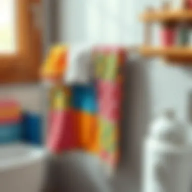 Vibrant Patchwork Towel Border Colorful patchwork towel border creation