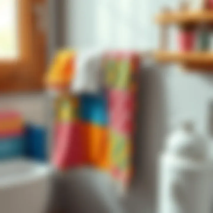 Vibrant Patchwork Towel Border Colorful patchwork towel border creation