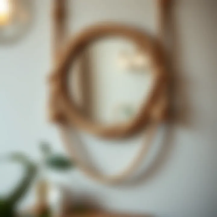 Elegant mirror adorned with rope