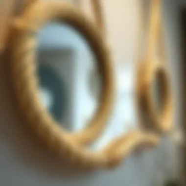 Close-up of rope detailing on a mirror