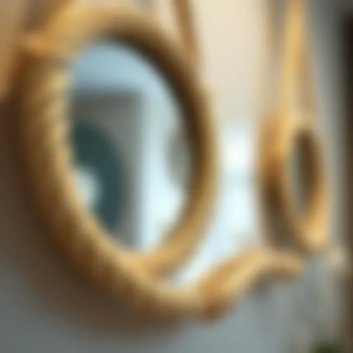 Close-up of rope detailing on a mirror