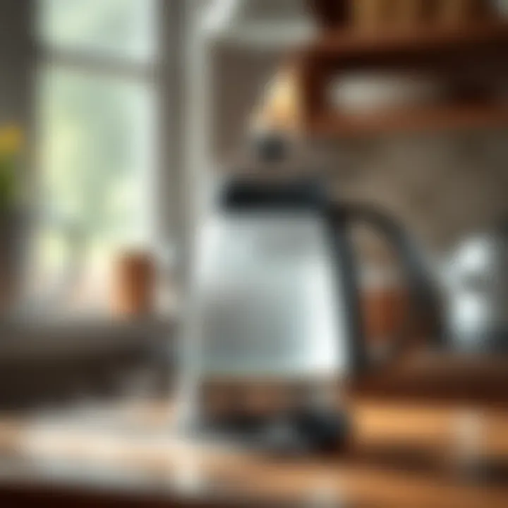 A kettle with steaming water ready for brewing.