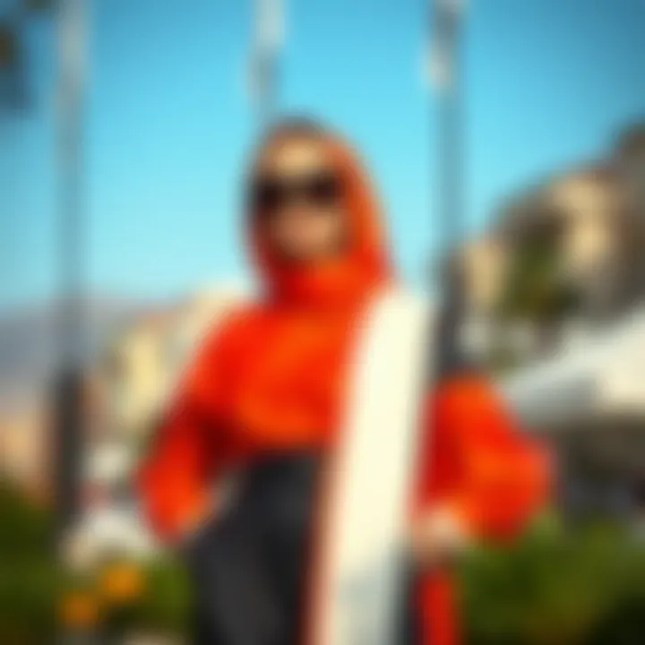 Fashion design featuring striking dual color contrasts