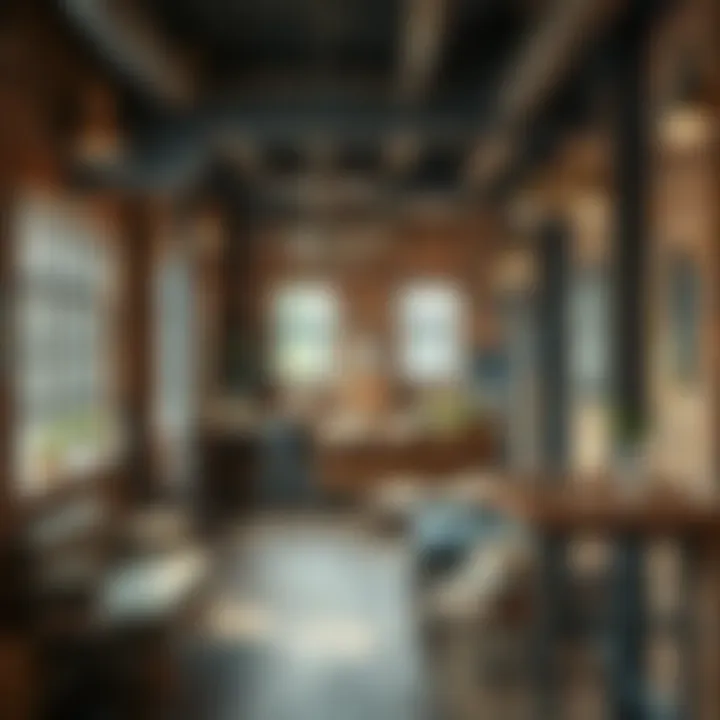 Charming Industrial Aesthetic Industrial interior with exposed brick and metal elements