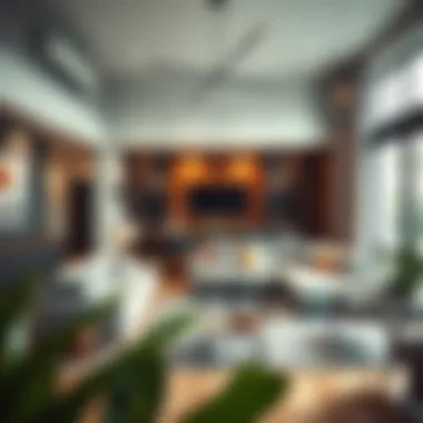 Sophisticated Industrial Living Space Modern living room featuring industrial design elements