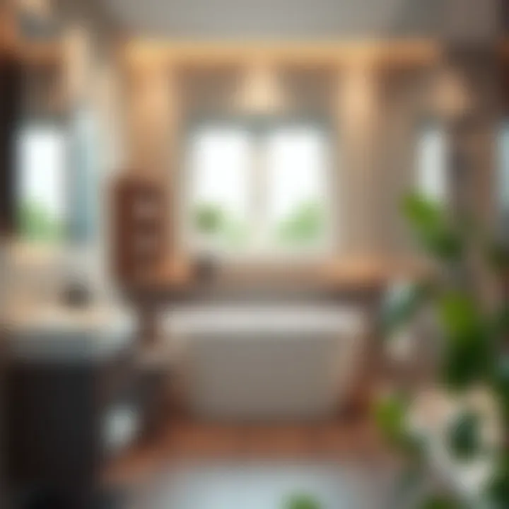 Functional Innovations in Bathroom Design Innovative bathroom layout showcasing functional storage solutions.