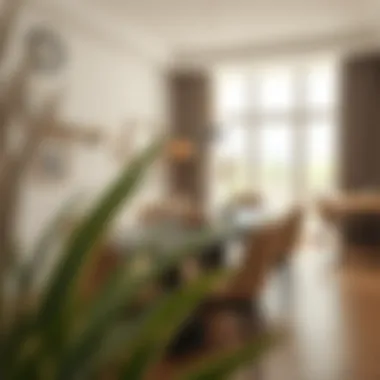 Chic dining area featuring a brown and beige color scheme
