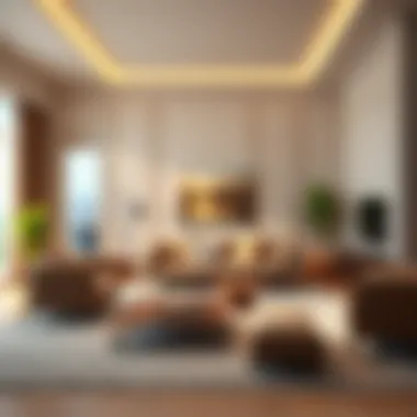 Elegant living room showcasing brown and beige harmony