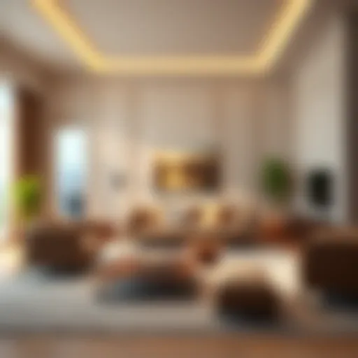Elegant living room showcasing brown and beige harmony
