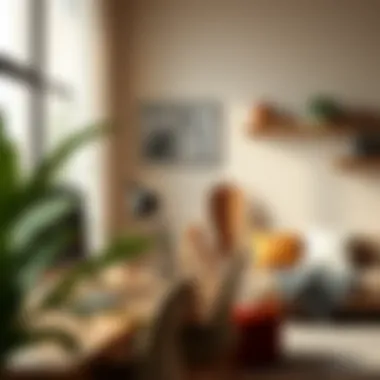 Inviting workspace highlighting brown and beige elements