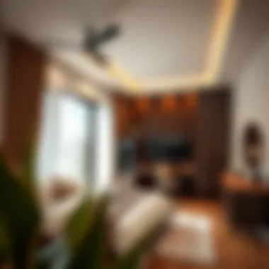 Serene Bedroom with Brown Themes Brown-themed bedroom with warm lighting