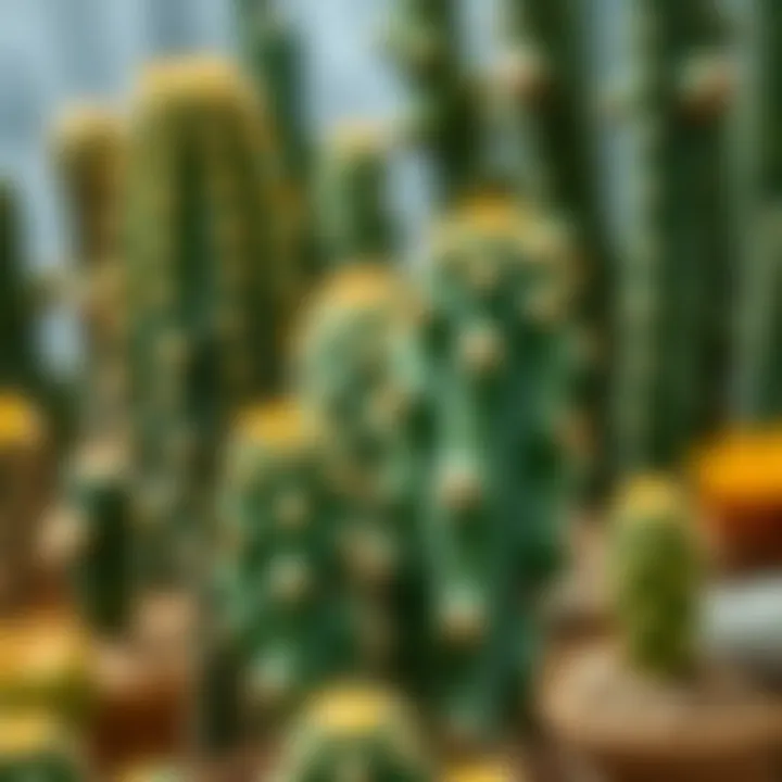 Different types of cactus in a natural habitat