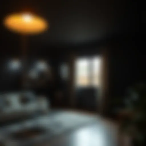 A beautifully lit dark room showcasing innovative lighting techniques