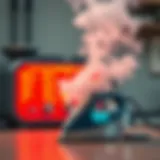 A powerful steam output from a steam generator iron