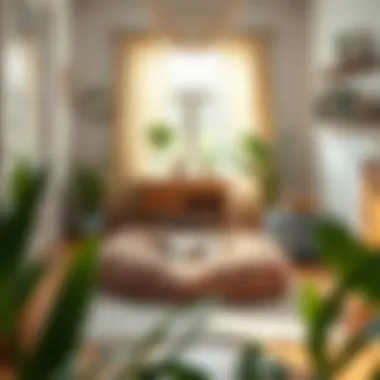 A cozy cat bed in a bright, inviting room.