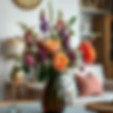 An artistic arrangement of flowers in a vase