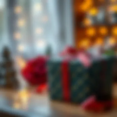 A beautifully wrapped gift box with a ribbon