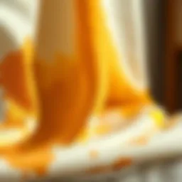 Close-up of fabric with paint stains