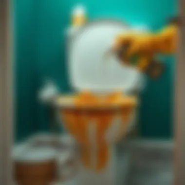 Applying Rust Remover Effectively Demonstration of applying rust remover to a toilet