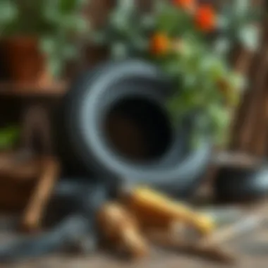 Tools and materials for creating a tire planter