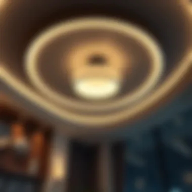 Luxurious lighting features incorporated into suspended ceiling