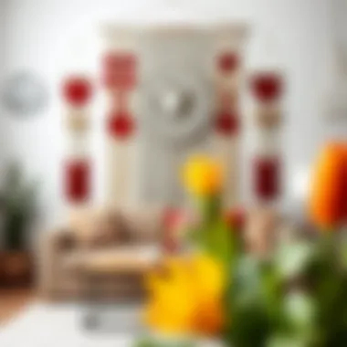 Beautifully arranged macrame wall decor in a home setting