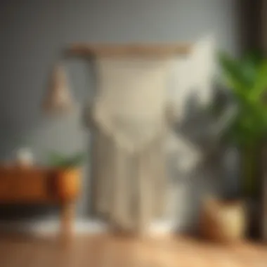 Natural fibers used in macrame wall art