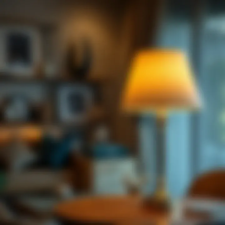 Elegant table lamp in a cozy living room setting
