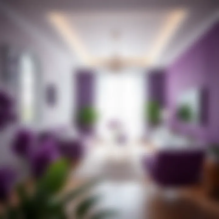 The Role of Purple in Interior Design Elegant interior featuring purple decor elements to enhance aesthetic appeal