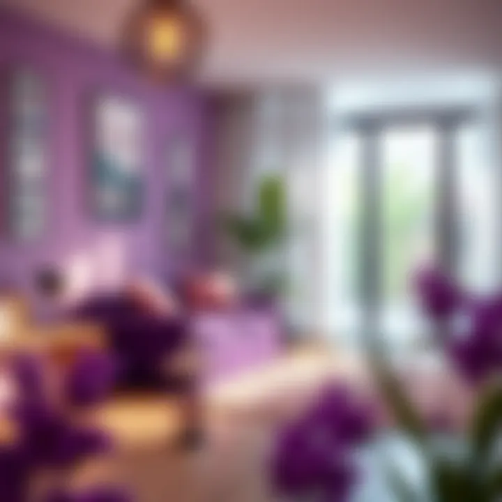 Purple in Contemporary Art and Design A creative design piece illustrating the use of purple in modern art and design.