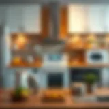 Elegant kitchen appliances arranged aesthetically