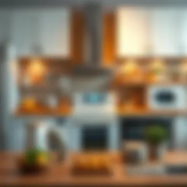 Elegant kitchen appliances arranged aesthetically