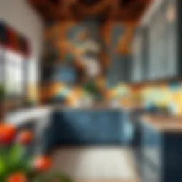 Vibrant colors for kitchen tile transformation