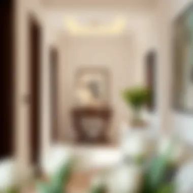 Elegant Modern Decor in a Narrow Hallway Stylish narrow hallway with modern decor