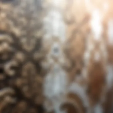 Close-up of intricate wallpaper patterns