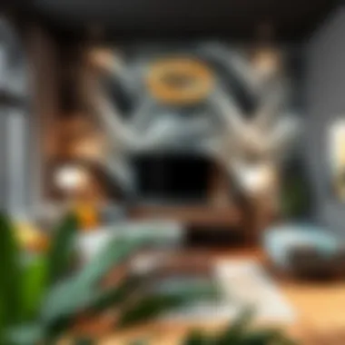 A stunning living room featuring modern wallpaper designs