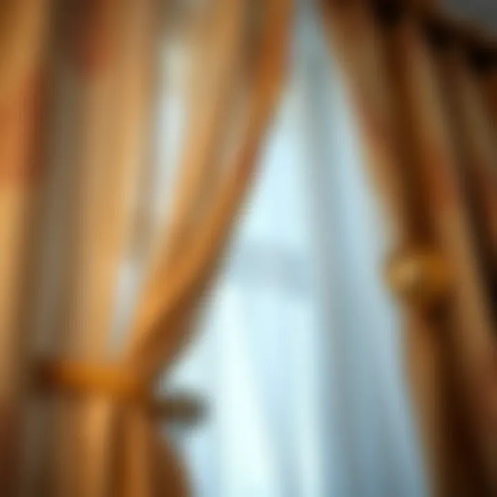 Close-up of curtain maintenance techniques