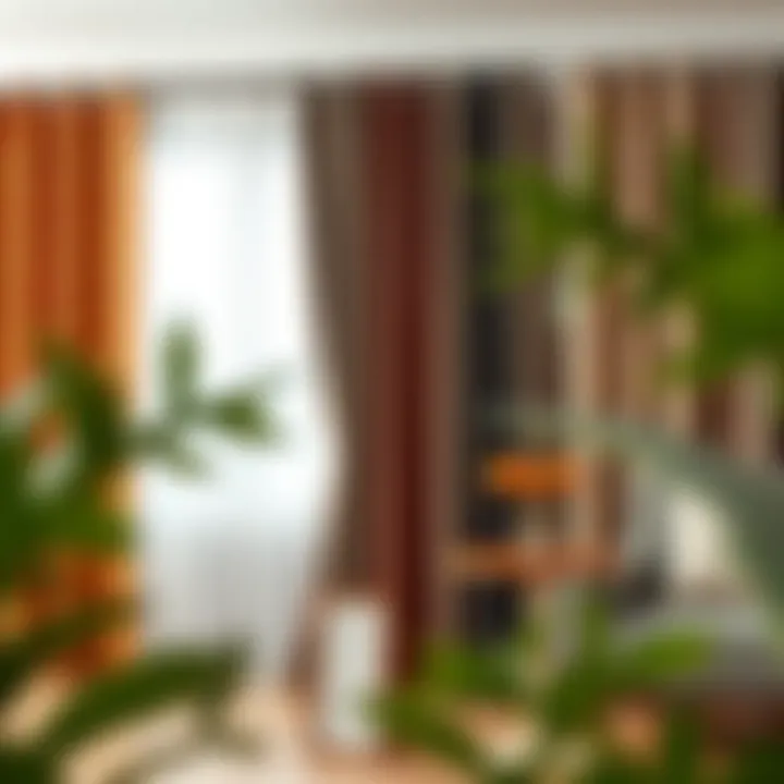 Variety of curtain fabrics and textures on display