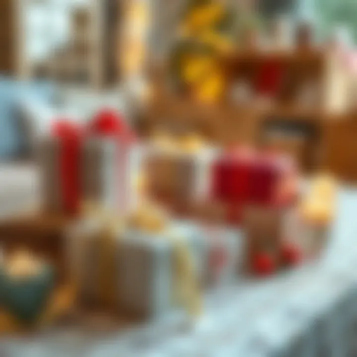 A collection of personalized gifts on a table