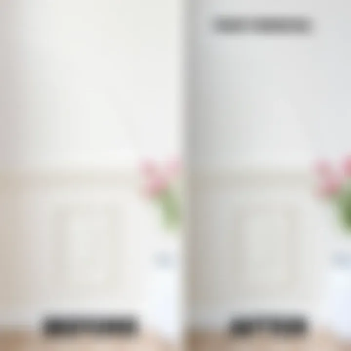 A before and after comparison of a painted surface