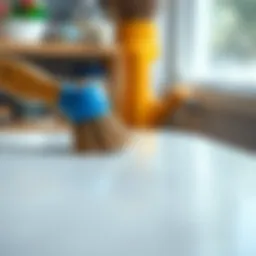 A clean surface showing the removal of paint from a plastic surface