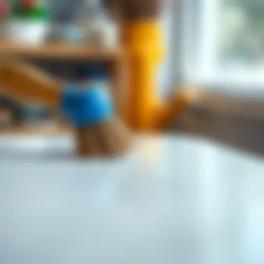 A clean surface showing the removal of paint from a plastic surface