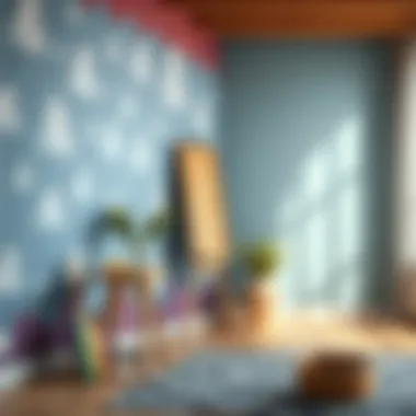 Creative rainbow wall painting techniques and tools