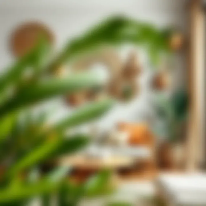 Beautifully arranged rattan wall decor enhancing a modern interior