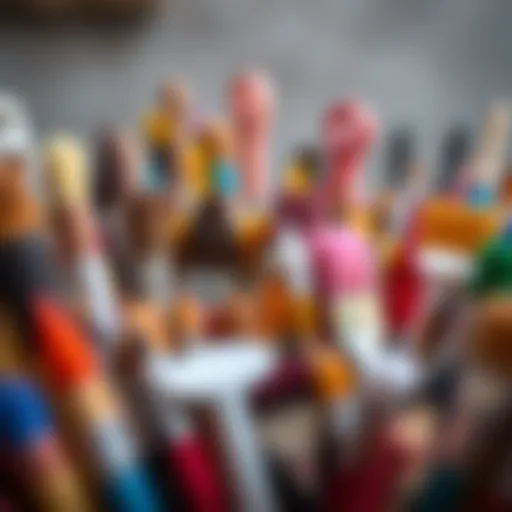 A vibrant assortment of painting brushes in various sizes and shapes